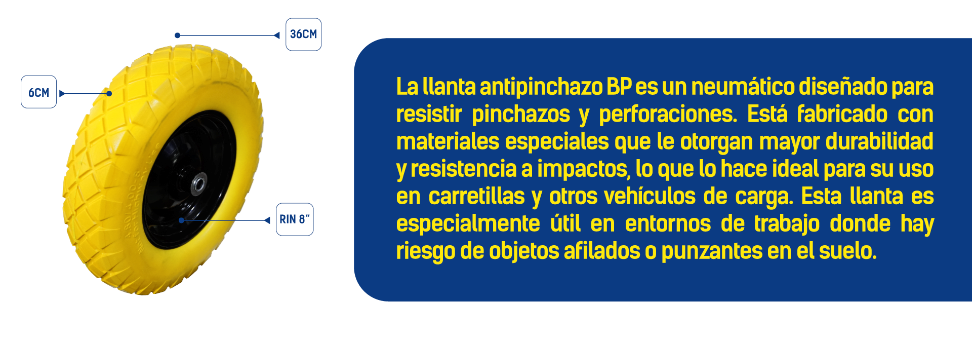 Llanta De Carretilla Antipinchazo BP ECUADOR